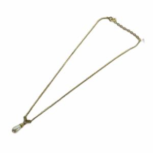 Christian Dior ネックレス アクセサリー ラインストーン フェイクパール ゴールド色 GY18 /MQ OH
