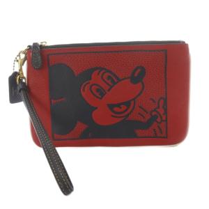 ミッキー キース・ヘリング ポーチ PVC レザー ロゴ 赤 レッド C1174 /SR GY18