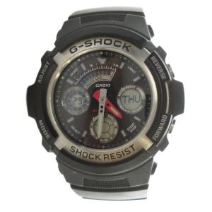 CASIO G-SHOCK AW-590 腕時計 ウォッチ クォーツ クロノグラフ カレンダー付き 黒 ブラック GY18 /MQ