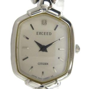 ジャンク品 5420-H17141 エクシード 腕時計 ウォッチ クォーツ 白文字盤 ロゴ シルバー色