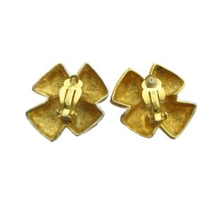 GIVENCHY イヤリング アクセサリー 両耳用 クリップ式 ロゴ リボン ゴールド色 GY11 /MQ