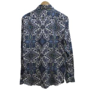 ETRO カジュアルシャツ L ネイビー 紺 ペイズリー柄 長袖 レギュラーカラー 151-13190-4751