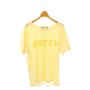 Tシャツ カットソー 半袖 総柄 M クリーム色 /DF GY11
