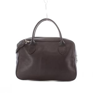 Longchamp ショルダーバッグ ハンドバッグ レザー 本革 茶色 ブラウン 2way ポケット付き 無地 /RI OS