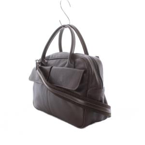Longchamp ショルダーバッグ ハンドバッグ レザー 本革 茶色 ブラウン 2way ポケット付き 無地 /RI OS