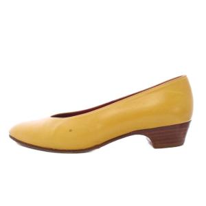 YVES SAINT LAURENT パンプス レザー アーモンドトゥ 35.5 黄色 マスタード /TK GY18