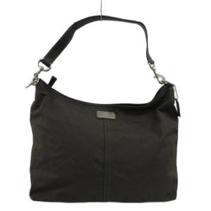 トートバッグ ショルダー 2WAY ナイロン レザー ロゴプレート 茶色 ブラウン F77152 /XZ