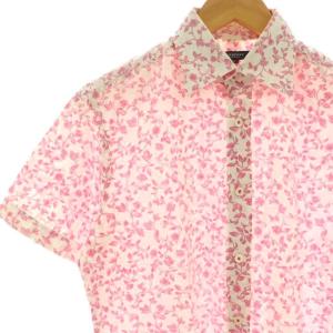 BURBERRY LONDON シャツ 花柄 半袖 M ピンク /DF GY18