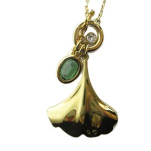 SWAROVSKI ネックレス クリスタル イチョウの葉 アクセサリー ペンダント ゴールド色 GY11 /MQ