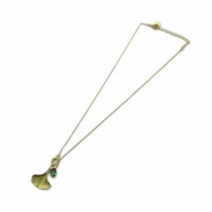 SWAROVSKI ネックレス クリスタル イチョウの葉 アクセサリー ペンダント ゴールド色 GY11 /MQ