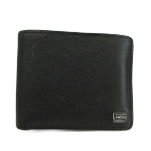 吉田カバン 財布 二つ折り レザー ロゴ 黒 ブラック /XZ GY18