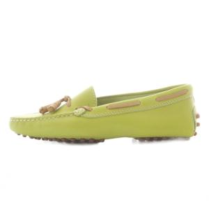 TOD'S ローファー モカシン ドライビングシューズ レザー タッセル 4 緑 グリーン /SR