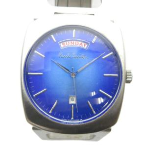 腕時計 ウォッチ クォーツ 青文字盤 カレンダー付き シルバー色 GY18 /MQ