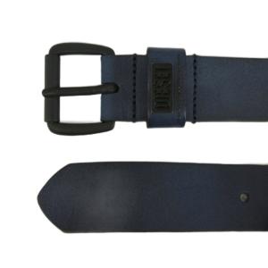 DIESEL B-LOGIN ベルト 牛革 レザー バックル ロゴ 85/34 紺 ネイビー X07493 /XZ GY17