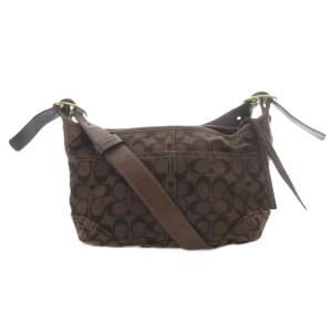 COACH ショルダーバッグ キャンバス レザー ロゴ 茶色 ブラウン 12594 /SR GY11