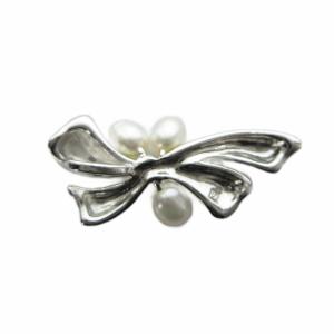 TASAKI 田崎 ネックレス トップのみ アクセサリー ペンダント リボン パール 真珠 5mm Silver925 シルバー色