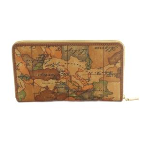PRIMA CLASSE PRIMACLASSE 長財布 ラウンドファスナー 小銭入れ 地図柄 PVC 茶 C W028 9000 /MI GY18