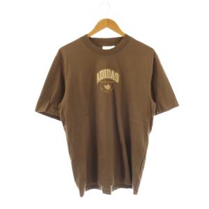 Tシャツ カットソー 半袖 ロゴ XL ブラウン モカ ライトベージュ /DO GY18