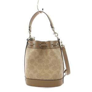 COACH ミニバケット シグネチャー ハンドバッグ 2way ベージュ CW299