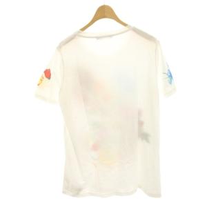 Blumarine Tシャツ カットソー 半袖 花柄 フラワーモチーフ ロゴ ラインストーン 44 白 ホワイト WD0228102