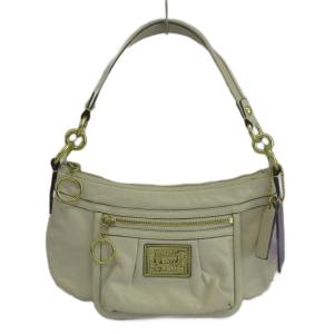 ポピー POPPY ハンドバッグ ショルダー 2WAY レザー ロゴ 白 ホワイト 14559 /XZ