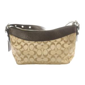 COACH ショルダーバッグ シグネチャー レザー キャンバス ベージュ 茶 ブラウン F15511 /SS OS