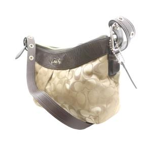 COACH ショルダーバッグ シグネチャー レザー キャンバス ベージュ 茶 ブラウン F15511 /SS OS