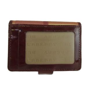 BURBERRY カードケース ノバチェック ハート ボルドー