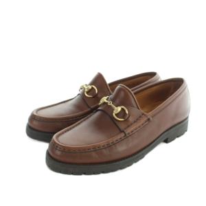 ローファー モカシン ホースビット レザー 36.5 ブラウン