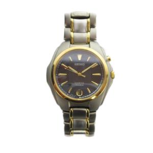 SEIKO ジャンク品 KINETIC 5M42-0J00 腕時計 ウォッチ 自動巻発電クオーツ カレンダー付き 黒文字盤