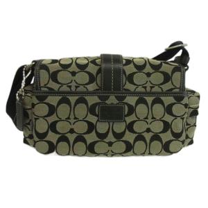 COACH ソーホー シグネチャー フラップ ショルダーバッグ キャンバス レザー ロゴ 黒 ブラック 6835 /XZ