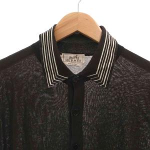 HERMES ポロシャツ イタリア製 XL ブラック