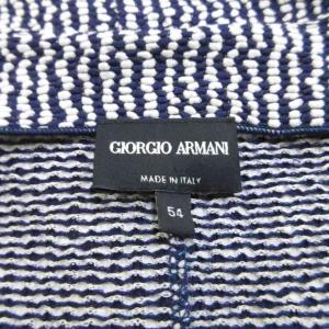 GIORGIO ARMANI ベスト 54 紺 ネイビー 白 ホワイト 総柄 Vネック ノースリーブ /NP GY18