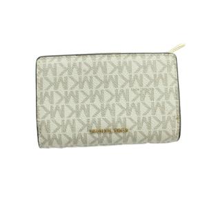 MICHAEL KORS 32F1GGRE8B 二つ折り財布 ウォレット PVC レザー ロゴ MKシグネチャー 茶 ブラウン GY11