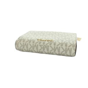 MICHAEL KORS 32F1GGRE8B 二つ折り財布 ウォレット PVC レザー ロゴ MKシグネチャー 茶 ブラウン GY11