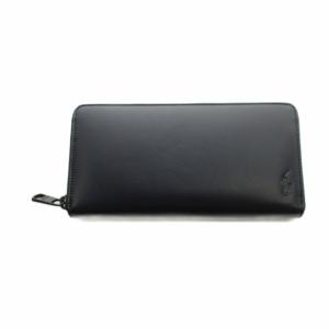 長財布 ウォレット レザー 型押しロゴ 紺 ネイビー GY11 /MQ