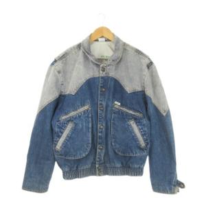 MEN Georges Marciano デニムジャケット 上着 L 青 ブルー インディゴ 長袖 切り替えデザイン