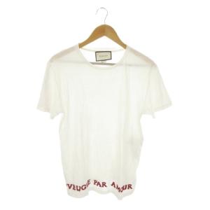 Tシャツ M 白 ホワイト 半袖 ロゴ刺繍 ラウンドネック 422731-X5G93 /MN18 GY18