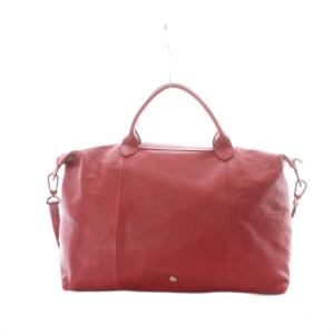 Longchamp ハンドバッグ ショルダーバッグ 赤 レッド 2WAY レザー フラップ スナップボタン /RI OS GY42