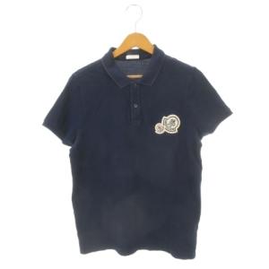 MAGLIA POLO ポロシャツ M 紺 ネイビー 半袖 ロゴワッペン 襟付き D10918304200