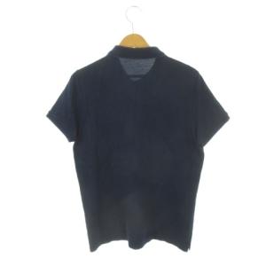MONCLER MAGLIA POLO ポロシャツ M 紺 ネイビー 半袖 ロゴワッペン 襟付き D10918304200