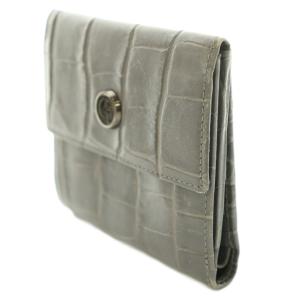 GIORGIO ARMANI 二つ折り財布 コンパクトウォレット スクエア レザー グレー /BB GY18