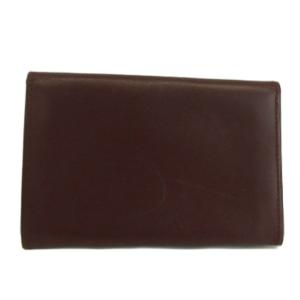 Cartier マストライン カードケース 名刺入れ レザー ドゥーブルC ロゴ ゴールド金具 ボルドー /XZ GY18