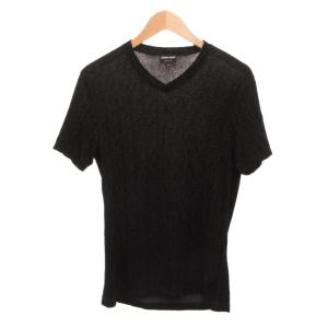 Tシャツ 半袖 ヘリンボーン ベロア 46 黒 ブラック /JS GY18