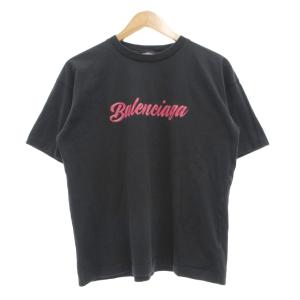 Tシャツ 半袖 カットソー  ロゴ XS 黒 墨黒 /MG GY18
