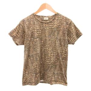 Tシャツ 半袖 クロコ柄 プリント S ベージュ /JS GY18
