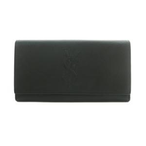 長財布 二つ折り YSLロゴ レザー ブラック