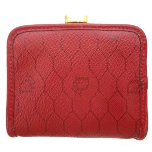 Christian Dior 小銭入れ コインケース 赤 レッド ハニカム柄 がま口 ロゴ /SD GY11