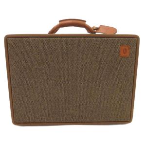 ブリーフケース トランク ツイード レザー ロゴ 茶 ブラウン /KB GY11