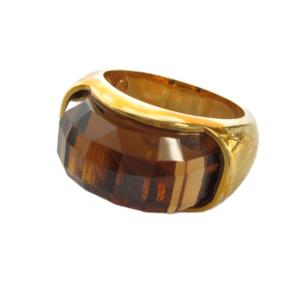 Lucent 指輪 クリスタル ロング アクセサリー ロゴ 18号 ゴールド色 GY18 /MQ